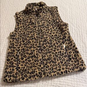 Calvin Klein Women’s Leopard Fuzzy Vest - Tan & Black